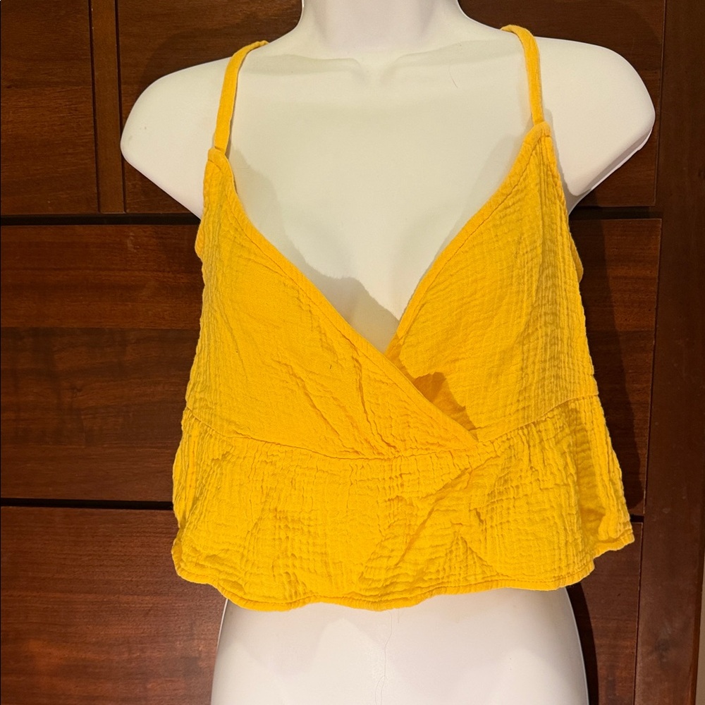 Arizona Jean Company Bright Yellow Wrap Crop Camisole